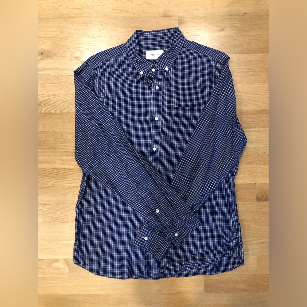 Men's Figaret Blue Checkered Shirt